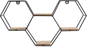 Závěsná police LOFT hexa - kovová - 50x26x10 cm