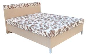 Manželská postel 160 cm Agata (béžová) (s rošty a matracemi). 774273