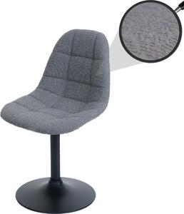 Jídelní židle HWC-A60, kuchyňská židle otočná, ocel Tkanina /textil bouclé (450g/m²) tmavě šedá