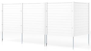 COSTWAY 4dílný zahradní plot 123x123cm, plot se sloupky z pozinkovaného kovu a ochrannými krytkami, dekorativní plot jako ochrana před zvědavými pohledy, samostatně stojící plot, bílý