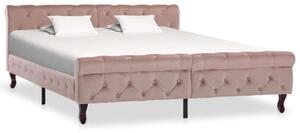 Rám postele růžový samet 160 x 200 cm