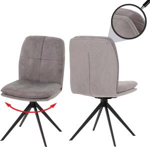 Sada 2 jídelních židlí HWC-M68, kuchyňská židle křeslo, otočná automatická poloha, kov látka/textil šedá