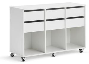 AJ Produkty Skříňka CASPER, 6 zásuvek, 3 přihrádky, bílá
