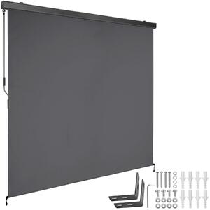 Tectake Svislá markýza Eloise se 2 nástěnnými držáky - 200 x 250 cm,černá