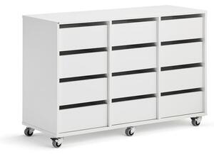 AJ Produkty Skříňka CASPER, 12 zásuvek, bílá