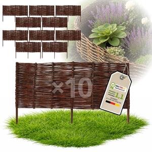 Floranica 10 kusů Vrbový plot 30 cm x 100 cm – Zahradní plot z vrbového proutí Palisáda Přírodní oplocení Ohraničení záhonu