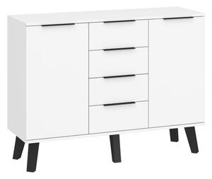 Komoda Shela SVN-02 (bílá + bílý lesk)