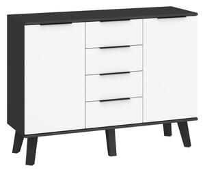 Komoda Shela SVN-02 (černý + bílý lesk)