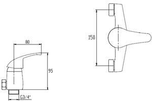 Invena Mitris sprchová baterie nastěnná chrom BN-79-001