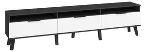 TV stolek/skříňka Shela SVN-12 (černá + bílý lesk)