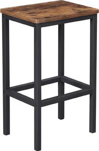 BEGRYF stolička tmavě hnědá barová stolička do kuchyně moderní 40x30x65 dřevo kov industriální vintage styl
