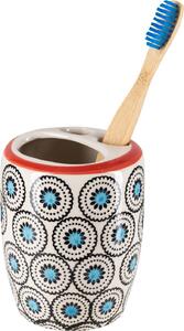 Keramický držák na zubní kartáčky - Ethno cream