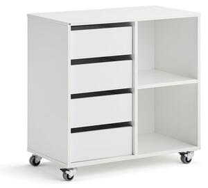 AJ Produkty Skříňka CASPER, 4 zásuvky, 2 přihrádky, bílá