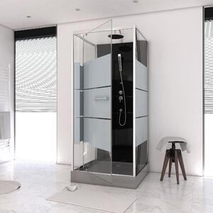 Kompletní sprcha MARWELL Kompletní sprcha Dusy 80 x 80 x 225 cm - kompletní sada včetně sprchové vaničky a baterie - kulatá sprcha s předním vstupem