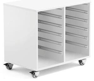 AJ Produkty Skříňka na plastové boxy IDA, model 2, bílá