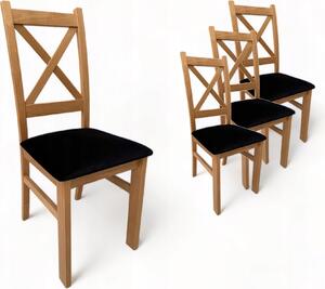 4x čalouněná židle Crossbone Oak Craft + Black