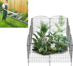 XINZI Plot pro rybník Plotové rohože pro výběhy zvířat, zasunovací plot, plot pro slepice DIY se spojuje Snadná montáž s 10 plotovými prvky a 12 upevňovacími tyčemi, černý