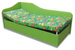 Jednolůžková postel (válenda) 80 cm Abigail (Vláček 4 + Zelená X101) (L). 793056