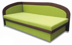 Jednolůžková postel (válenda) 80 cm Melvin (Devon 001 zelená + Devon 009 hnědá) (L). 793133