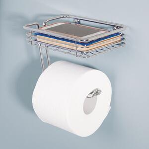 Kovový držák na toaletní papír s košíkem iDesign