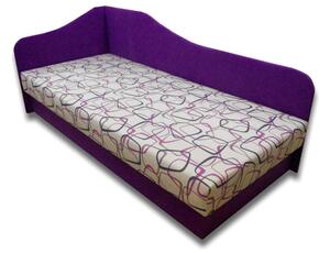 Jednolůžková postel (válenda) 80 cm Lady 87 (Fialová 49 + Dodo 1058) (L). 793107