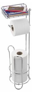 Ocelový stojan na toaletní papír se zásobníkem a poličkou iDesign