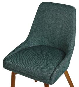 Tkanina Jídelní židle Sada 2 ks Tmavě zelená MELFORT