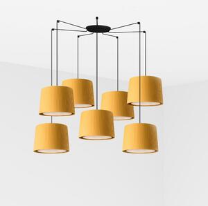 FARO SAMBA závěsné svítidlo, černá/žlutá, 7L