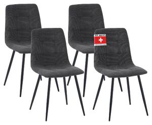 Jídelní židle Albatros sada 4 ks BORA antracit - Pohodlná čalouněná židle pro moderní a stylový design u jídelního stolu - Kuchyňská židle nebo židle do jídelny s vysokou nosností až 110 kg