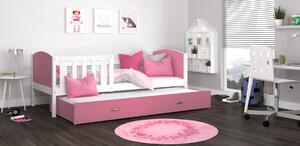 Dětská postel s přistýlkou TAMI R2 - 190x80 cm - růžovo-bílá