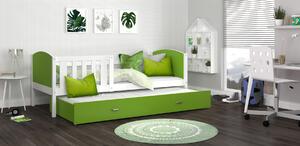 Dětská postel s přistýlkou TAMI R2 - 190x80 cm - zeleno-bílá