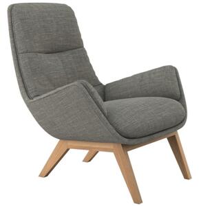 Šedé čalouněné lounge křeslo FLEXLUX MORO