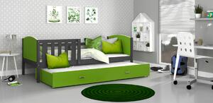Dětská postel s přistýlkou TAMI R2 - 190x80 cm - zeleno-šedá