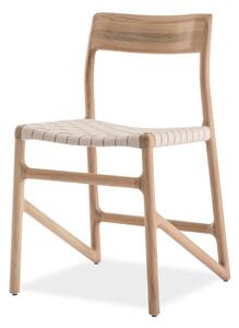 Jídelní židle z masivního dubového dřeva s bílým sedákem Gazzda Fawn