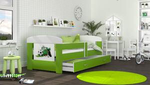 Dětská postel se šuplíkem PHILIP - 140x80 cm - zelená/fotbal
