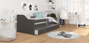 Dětská postel se šuplíkem SWEET - 180x80 cm - šedá