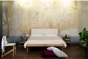 Bílá/přírodní dvoulůžková postel z dubového dřeva 180x200 cm Fawn – Gazzda