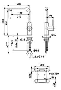 KFA Armatura 6623-912-81-Dřezová baterie na filtr. vodu DUERO PURE černá + filtr