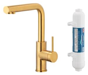 KFA Armatura 6623-912-31-Dřezová baterie na filtr. vodu DUERO PURE zlatá + filtr