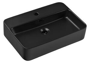 COMAD TRUST 2 BLACK ( E-6282 ) - Umyvadlo na desku TRUST 55x38 cm matná černá