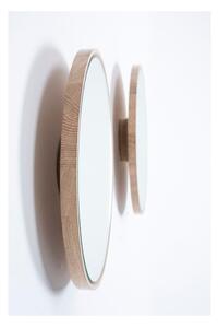 Nástěnné zrcadlo s rámem z masivního dubového dřeva Gazzda Look, ⌀ 22 cm