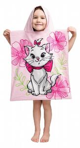 Pončo s obrázkem kočičky Marie Cat laděné do růžové barvy. Obrázek na přední i zadní straně. Pončo lze využít jako ručník nebo župánek s kapucí. Rozměr ponča je 50x115 cm