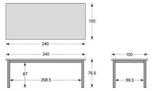 Doppler TAMAN LUCIANA - zahradní teakový stůl 240 x 100 x 76,5 cm