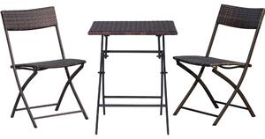 Outsunny Polyrattan 3 Piece Bistro Set Seating Group Ratanový zahradní nábytek Set