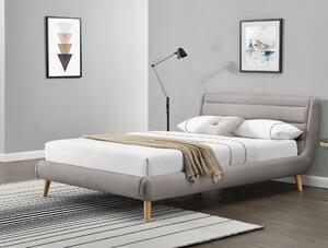 Manželská postel 140 cm Elanda (šedá+ dub světlý) (s roštem). 796744