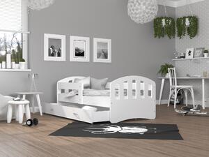 Dětská postel se šuplíkem HAPPY - 140x80 cm - bílá