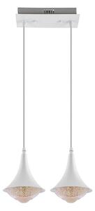 LED Lustr na lanku 2xLED/9W/230V bílá