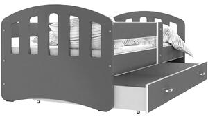 Dětská postel se šuplíkem HAPPY - 180x80 cm - šedá