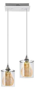 LED Lustr na lanku 2xLED/5W/230V bílá/čirá