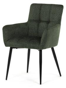 Jídelní křeslo LYON — kov, látka, více barev Zelená